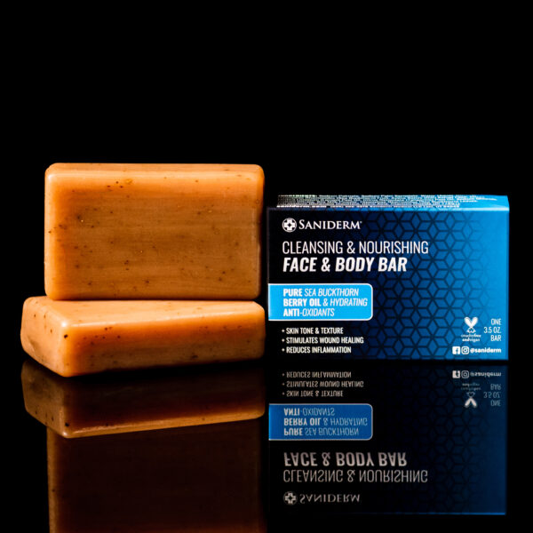 Saniderm face and body bar product image.