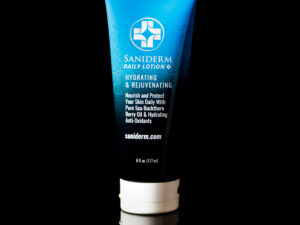 Saniderm daily lotion product image.