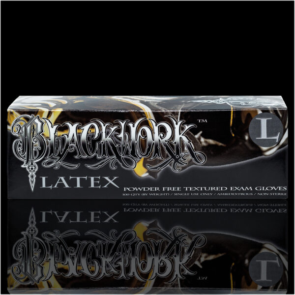 Blackwork latex gloves product image.